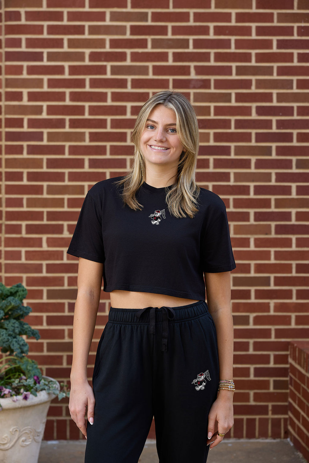 Georgia Logo Cloud Knit Boxy Crop Womens Tee